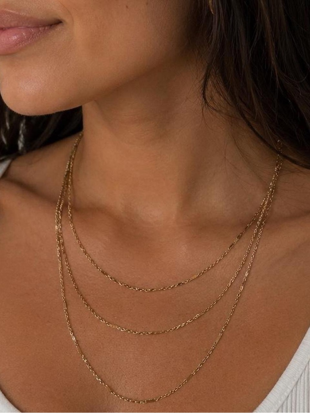 Delicate Gold-Tone Layered Chain Necklace